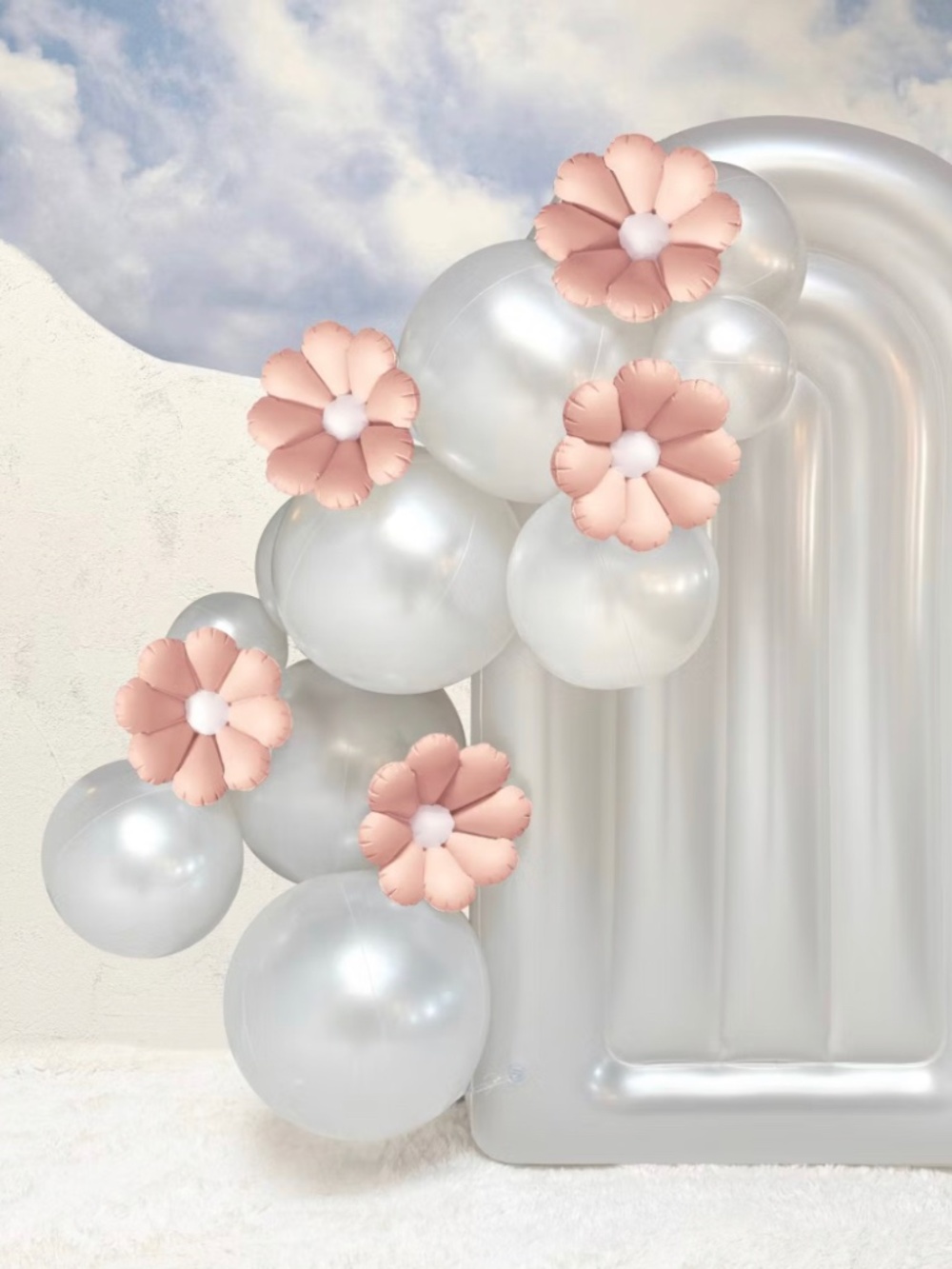 MINNIDIP 5ct Balloon Garland: Flower in Blush Matte FLOWERS ONLY NIB